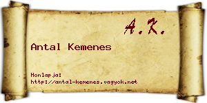 Antal Kemenes névjegykártya